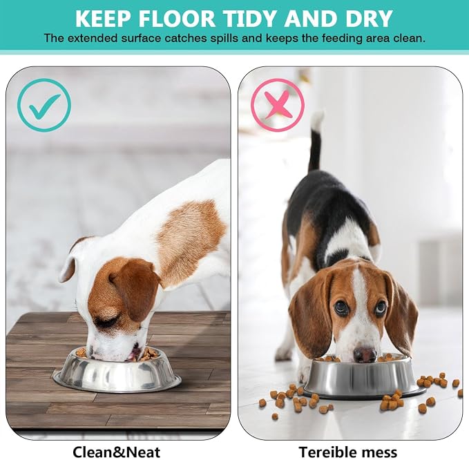 Pet Feeding Mat for Floors Cat Food Mat Waterproof Dog Food Mat and Water Absorbent Quick Dry Non Slip Mat for Cat Bowls