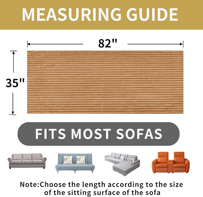 HAOMAIJIA Waterproof Couch Cover for Dogs Washable,Faux Fur Pet Couch Covers for Sofa,Soft Dog Bed Cover Non-Slip Couch Covers for 3 Cushion Couch Sofa Pet Friendly (Khaki, 35" x 82")