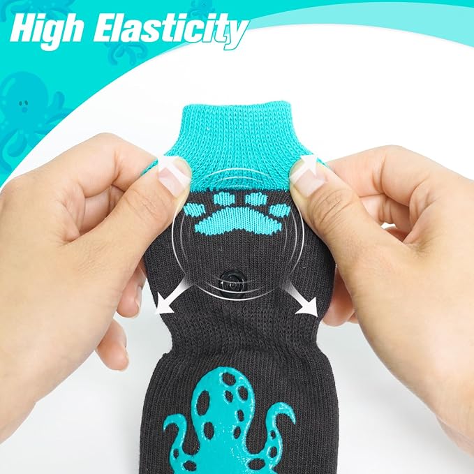 EXPAWLORER Anti Slip Dog Socks to Prevent Licking Paws,Winter Dog Boots & Paw Protectors,Dog Booties for Hardwood Floors with Grippers,Dog Shoes for Hot/Cold Pavement Small Medium Large Senior Dog