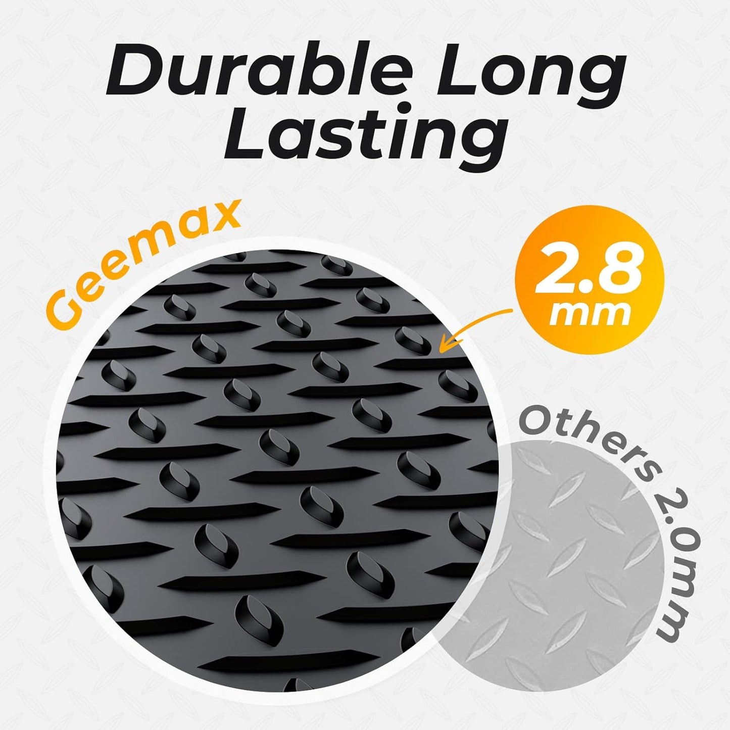 7.8 x 20 FT Garage Floor Mat, 2.8mm Thickness Diamond Plate Vinyl Garage Flooring Roll for Under Car, Large Size 156 SQFT for Large SUVs, MPV, Pickup Truck, Black