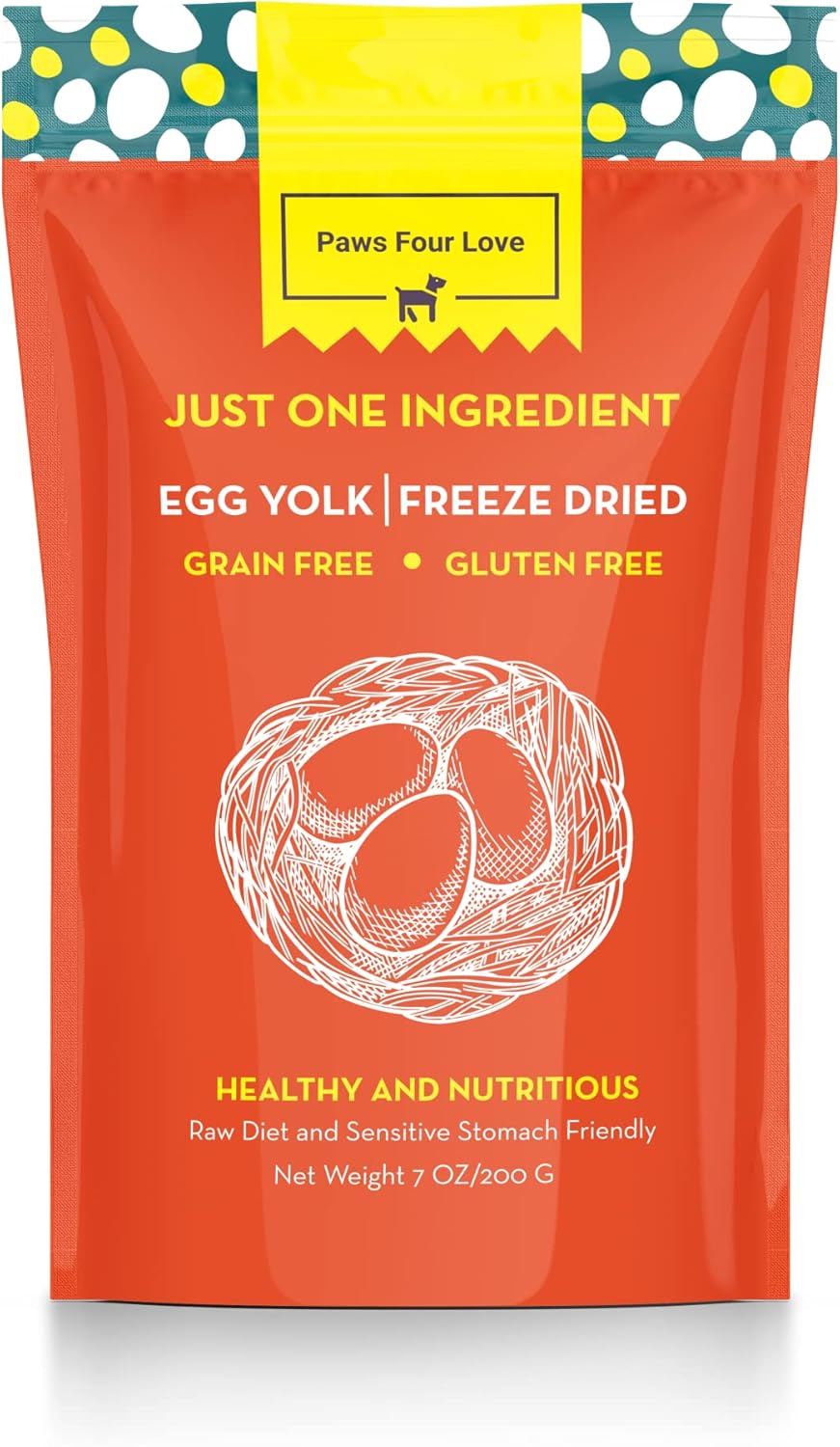 Organic Freeze Dried Dog & Cat Treats - Single Ingredient, Grain Free Food Toppers for Healthy Pets, No Fillers or Preservatives (1 Bag, Egg)