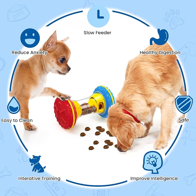 BoYoYo Interactive Dog Toys, Dog Puzzle Toys for Smart, Dog Enrichment Toy to Keep Them Busy, Treat Dispensing Toy Slow Puzzles Feeder, Blue