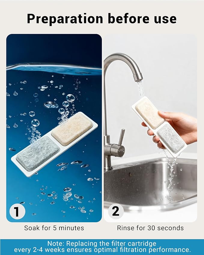 Replacement Filters for PETDOTT Dog Fountain, Water Filter, for Stainless Steel Pet Fountain for Large Dogs- Vertical Filtration for D2431 Lasts Two Months