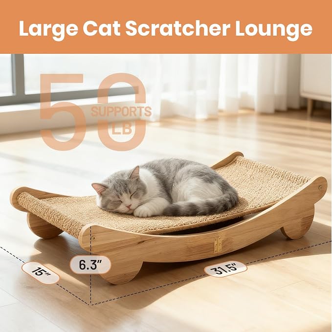 Extra Large 31.5" Cat Scratcher Bed & Mat Set | Cat Scratch Pad&Bed – Cat Wall Scratcher Protects Sofas and Furniture – Ideal for Indoor Cats to Scratch and Rest