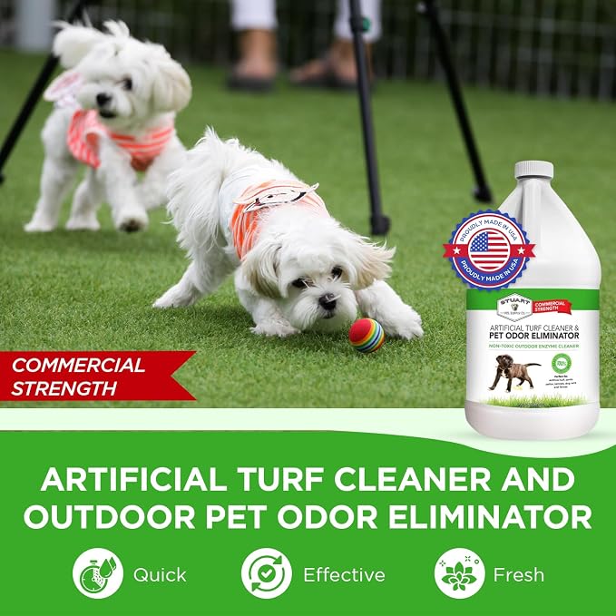 Stuart Pet Supply Artificial Turf Cleaner and Outdoor Pet Odor Eliminator Concentrate is Ideal for Yards, Artificial Grass and Patios, Great Yard Odor Eliminator for Dogs (Gal) 128 fl oz.