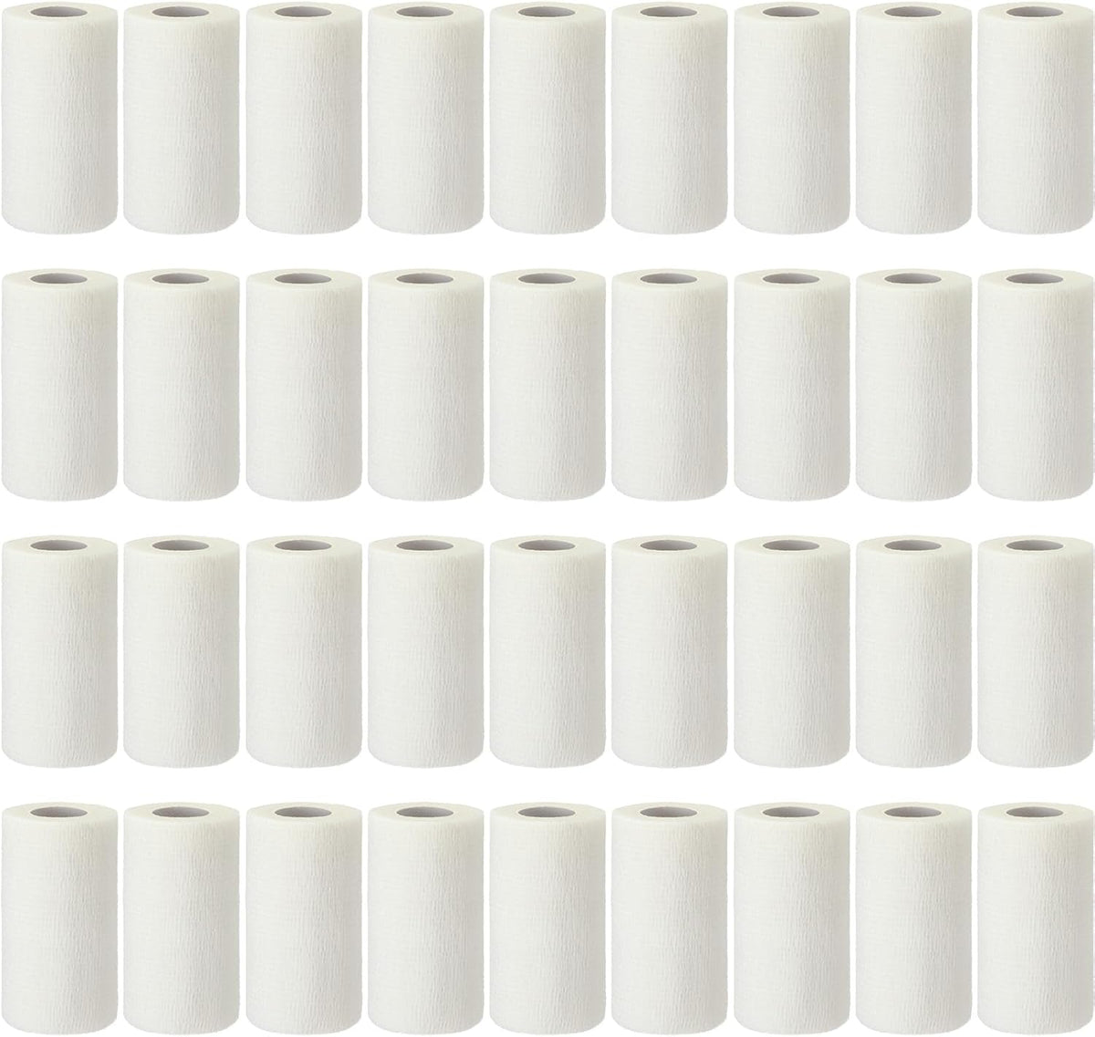 Treela 36 Pcs Self Adherent Bandage 4" X 5 Yard Wrap Breathable Cohesive Bandage Elastic Adhesive Tape for Stretch Athletic Sports Wrist Ankle(White)