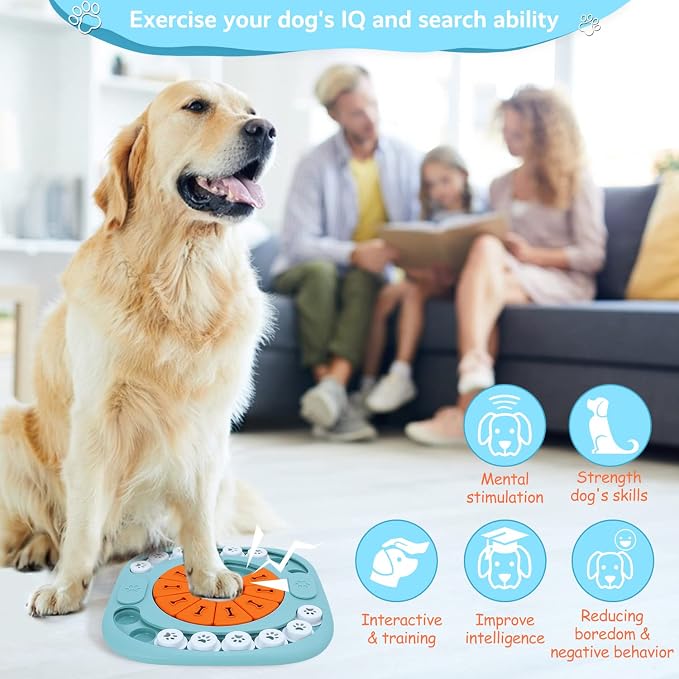 FOXMM Dog Puzzle Toys, Interactive Treat Puzzle Dog Toy for IQ Training & Mental Stimulating, Squeaky Design for Large, Medium, Small Dogs