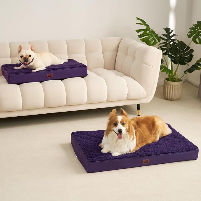 EHEYCIGA Orthopedic Dog Bed Medium with Removable Washable Cover, 30x20 | Egg Crate Foam Support, Durable Oxford fabric, Non-Slip Bottom, Machine Washable, Soft Waterproof Plush Pet Bed Mat For Crate