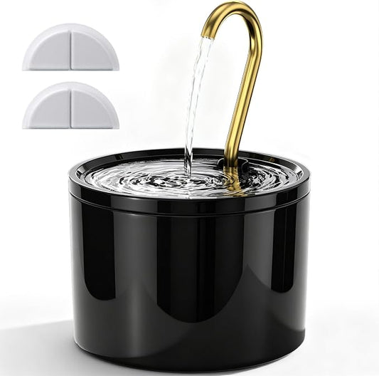 Tomxcute Ceramic Cat Water Fountain: 1.2L/40oz Compact BPA-Free All Ceramic Body-Pure Copper Water Spout for Cats Puppies-Small Pets Ultra-Quiet Pump 2 Filters