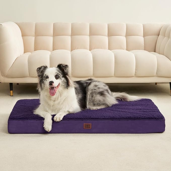 EHEYCIGA Orthopedic Dog Bed Extra Large with Removable Washable Cover, 50IN | Egg Crate Foam Support, Durable Oxford fabric, Non-Slip Bottom, Machine Washable, Soft Waterproof Plush Pet Bed Mat For Crate