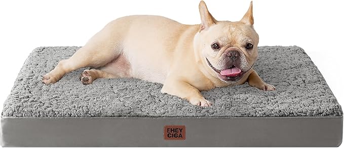 EHEYCIGA Orthopedic Dog Bed Medium with Removable Washable Cover,30x20 | Egg Crate Foam Support, Durable Oxford fabric, Non-Slip Bottom, Machine Washable, Soft Waterproof Plush Pet Bed Mat For Crate