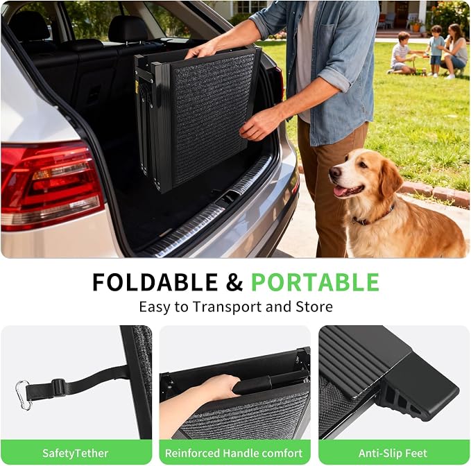 Dog Ramp for Car, Folding Pet Ramp, 63"