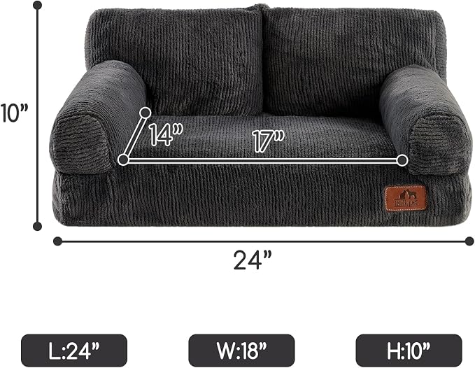 Hollypet Small Dog Large Cat Bed Puppy Couch Beds for Pets up to 25 lbs | Fluffy Dog Cat Couch Plush Soft Warming Pets Beds with Machine Washable Cover and Non-Slip Bottom