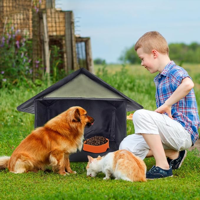 Outdoor Cat Feeding Station for Food and Wate Waterproof Camouflage | Stray Cat Shelter Cat Shelter Outdoor for Cats Birds Rabbits and Small Dog The Detachable Roof Design 17in