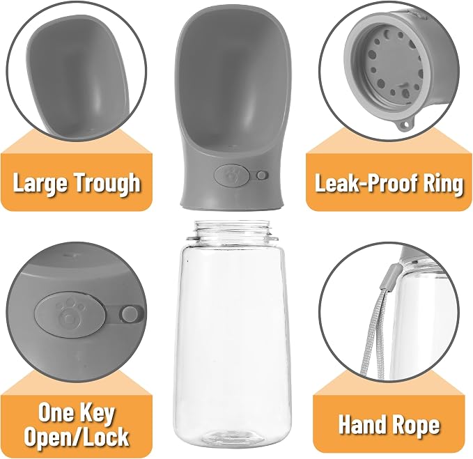 Mr. Pen- Portable Dog Water Bottle, 19 oz, Large | Leak Proof Puppy Water Dispenser with Drinking Feeder for Pets, Outdoor Walking, Hiking, Travel, Not Dishwasher Safe