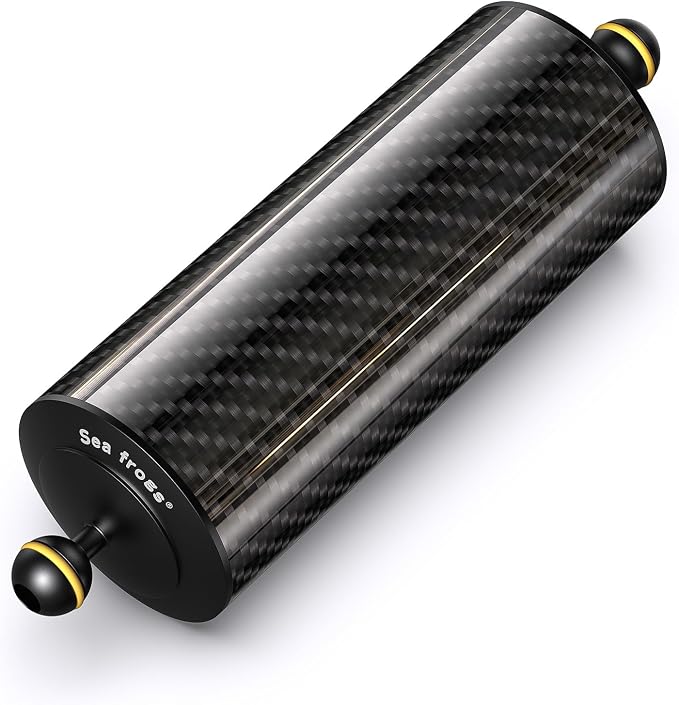 Sea frogs Carbon Fiber Float Arm D80mm, 10'', Buoyancy Provided 900g | for Ultralight, Aquatic Arm, Underwater Camera System Diving Tray Video Light/Strobe GA-11