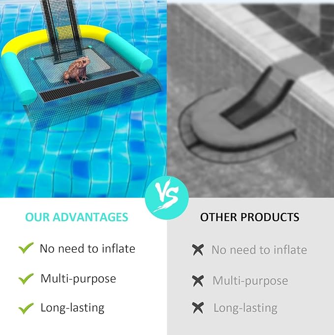 Poolvio Animal Saving Escape Ramp for Pool, Save Critters in Swimming Pool Device Handy, Pool Accessories in Floating Ramp Rescues Saving Frogs, Toads Animal Mice, Birds