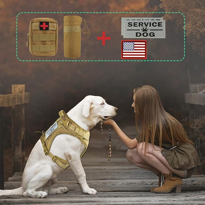 Tactical Dog Vest Training Outdoor Breathable Harness Military Pet Tactical Vest Detachable Pouches D Ring for Dog Leash