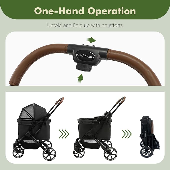 Pet Stroller for Small Medium Dogs Cats, Dog Stroller 4-Wheel Pet Strollers for Medium Dogs Up to 45lbs, Storage Basket, Sun Shades & Waterproof Fabric, Black