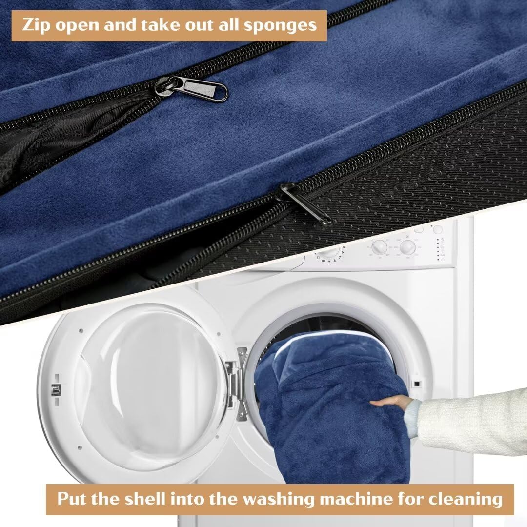 Comfort Expression PV Washable Jumbo Dog Bed for Extra Large Dogs, Waterproof Orthopedic Dog Beds, Jumbo Breed Pet Sofa Couch with Removable Cover & Non-Slip Bottom(Navy Blue)