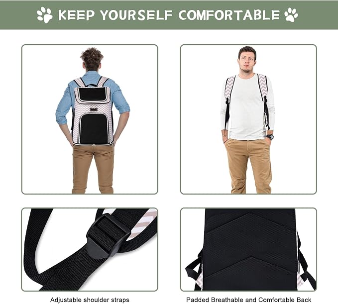 BAGLHER Cat Backpack Carrier, Mesh Pet Cat Carrier for Medium Small Dog Cat Puppy Kitten Bunny up to 18lbs, Dog Travel Backpack for Picnic Hiking Walking Cycling