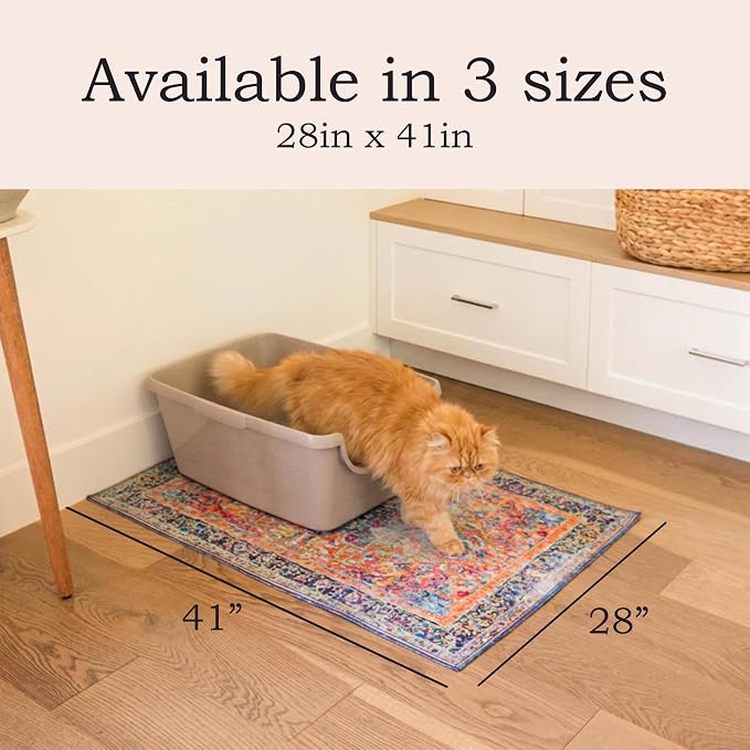 Lovewag Cat Litter Mat, Litter Box Mat, Marmalade Sunshine, 28x41, 2 Pack | Washable litter mat cover, kitty litter mat & cat mat for litter box, litter trapping mat, prevents tracking, multi-cat