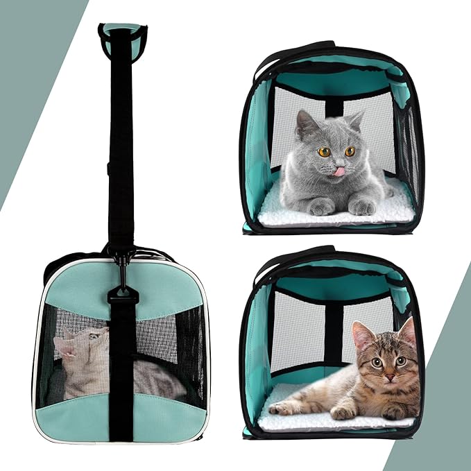 Cat Dog Carriers Soft-Sided Pet Carrier Large Cats for Medium Big Cat Small Dog Puppy up to 16lbs TSA Airline Approved Animal Collapsible Cat Carrier Carriers Travel Carrier Cat Bag (17x11x11)