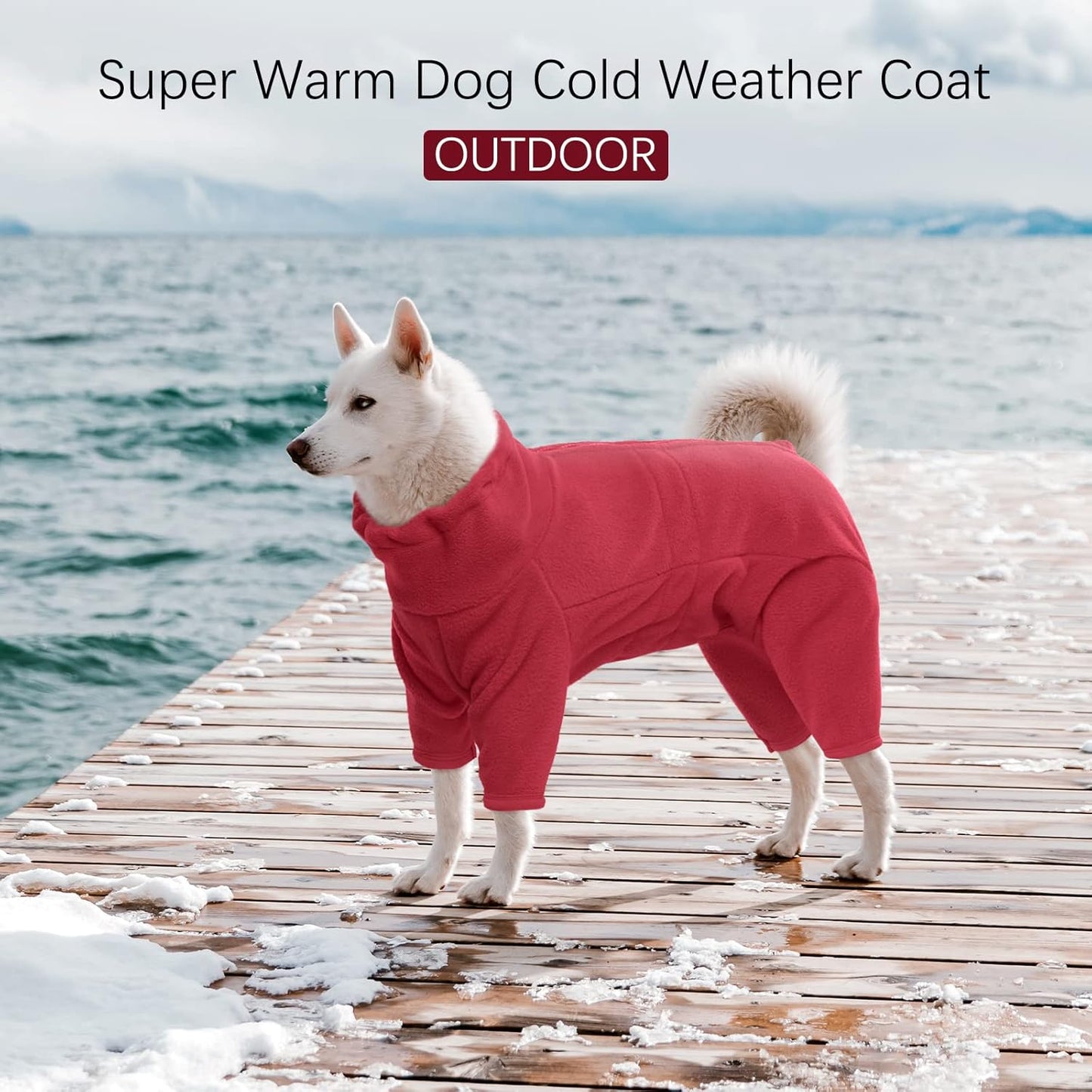 ROZKITCH Dog Pjs for Small Dogs, Pet Windproof Warm Cold Weather Jacket Vest Cozy Jumpsuit Apparel Outfit Clothes for Small Dog Walking Hiking Sleep Red 2XS