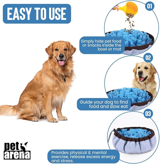 PET ARENA Adjustable Snuffle Mat Puzzle Feeder Toy for Dogs | Promotes healthy eating habits, reduces boredom, brain exercise, and provides engaging activity for pets indoors or outdoors