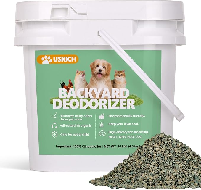 Backyard Deodorizer,10 lbs Yard Odor Eliminator,Eliminates Stool and Urine Odor on Potty Patches,Artificial Turf,Grass,Lawns,Patios,Concrete&Playgrounds-Cat Litter Box Odor Eliminator & Freshener