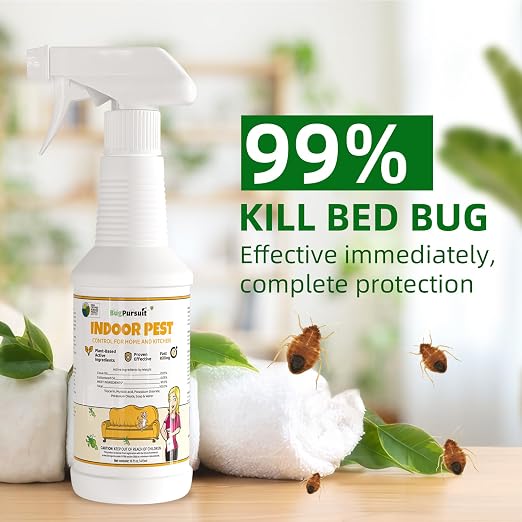 Indoor Pest Control Spray 16oz for Home and Kitchen –Bug Killer & Insect Repellent, Kills Carpet Beetles, Ants, Spiders, Beg Bugs, Roaches, Flea & Tick- Non Staining-Child and Pet Safe