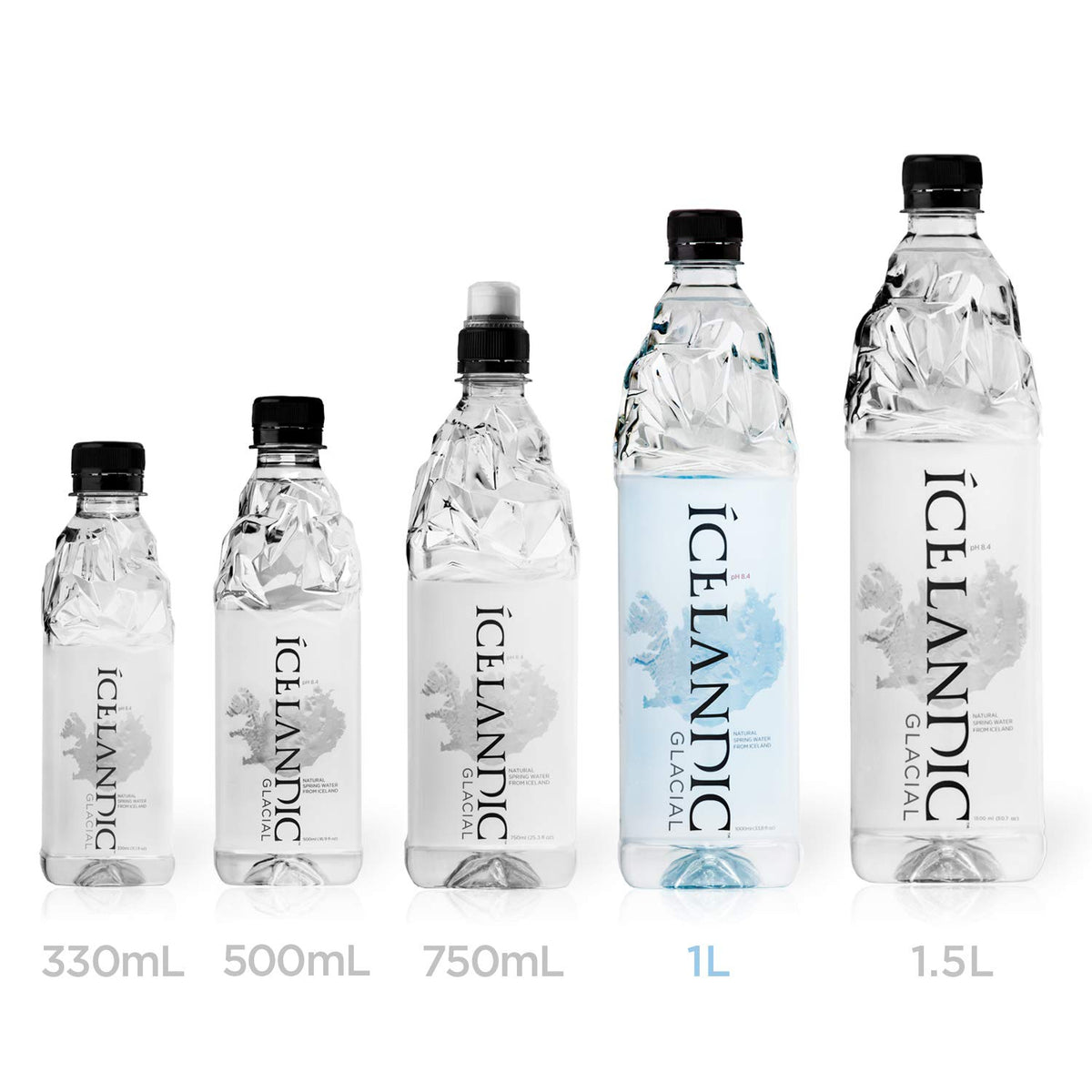 Icelandic Glacial Natural Spring Alkaline Water, 33.81 Fl Oz (Pack of 12), 405.6 Fl Oz