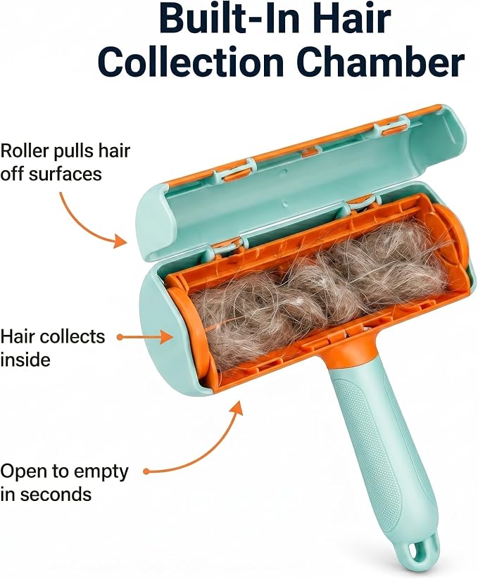 Pet Hair Remover for Couch & Furniture, Reusable Lint Roller for Dog & Cat Hair, Self Cleaning Fur Remover, Carpet & Car Hair Remover Tool