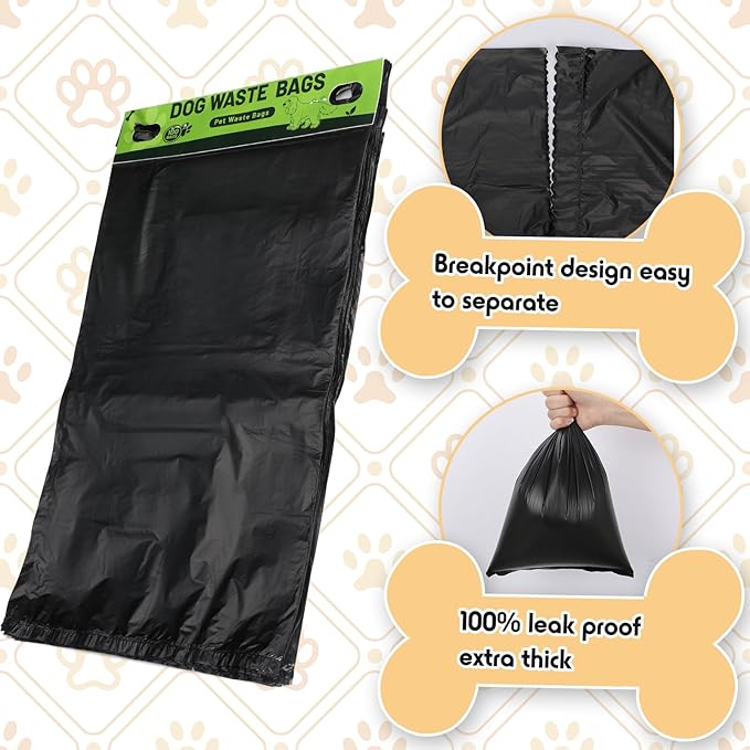 Ireer 1000 Pcs Header Bag Bulk Dog Pet Waste Bags Bulk Poop LeakProof Easy Single Pull Bags for Poop Dog Station Fit Hang Hole Dispenser Pet Waste Bag for Home Outdoor