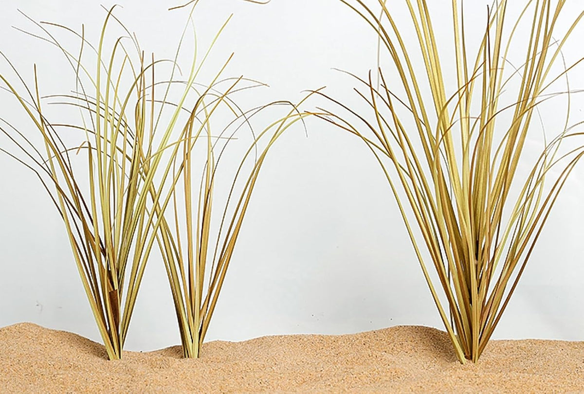 Reptile Terrarium Plants, Bearded Dragon Tank Decor Accessories for Ball Python Leopard Gecko Tree Frog Tarantula Lizard Corn Snake Tortoise Chameleon Crested Gecko - Fake Desert Dry Grass
