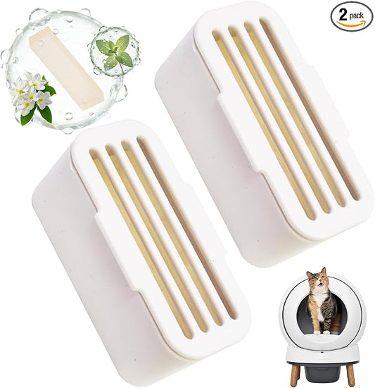 2Pcs Deodorant for PetSafe ScoopFree SmartSpin Self-Cleaning Cat Litter Box, Cat Friendly Natural Plant-Based Odor Suppression