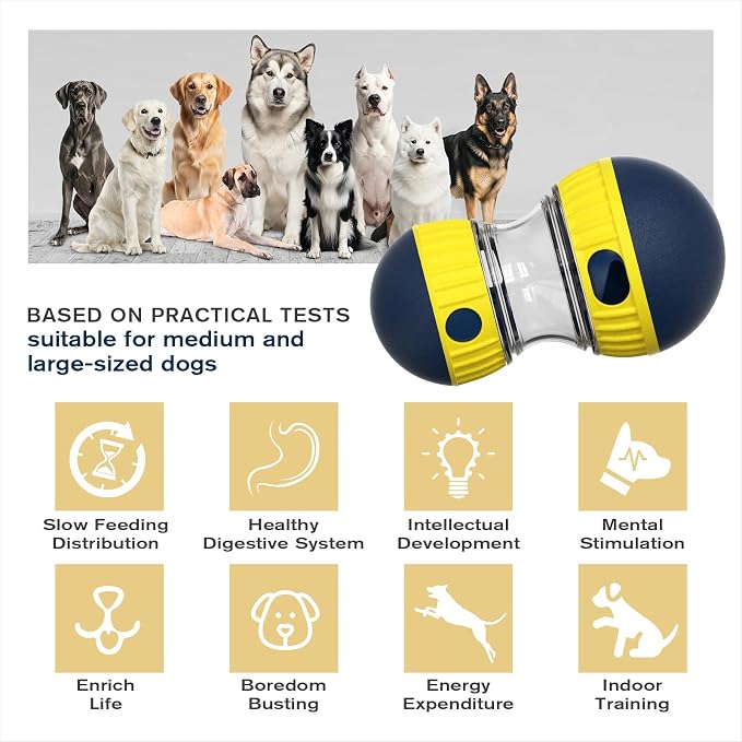 TLKNG Extra-Large Size Dog Enrichment Toy for Medium/Large Aggressive Chewer Breed Dogs Treat Dispenser Ball & Food Dispensing Toys & Puzzles Slow Feeder & Mental Stimulation,Ultimate Boredom Buster