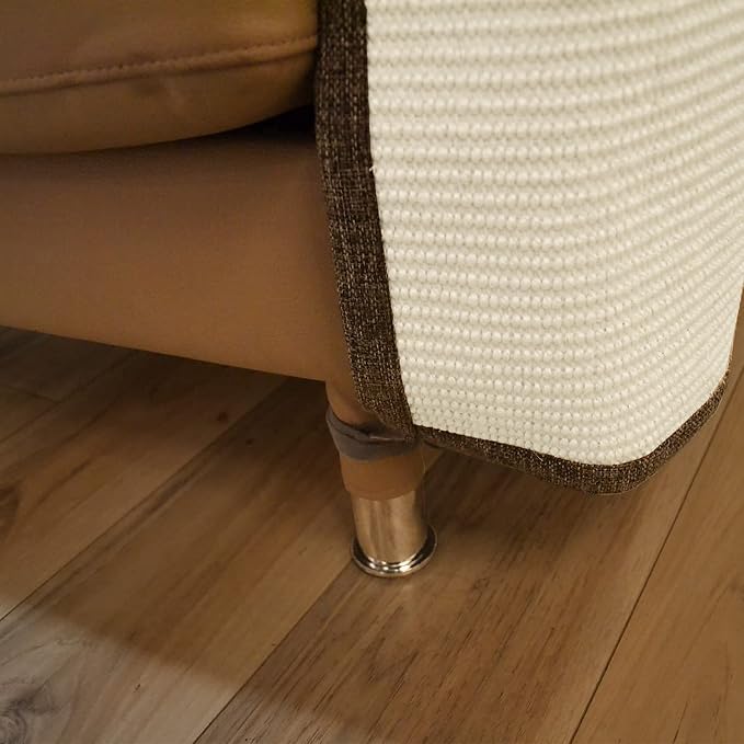 Cat Scratch Furniture Protector with Natural Sisal for Protecting Couch Sofa Chair Furniture,Couch Protector from Cat Claws 23.6L''*19.7W'' (Brown, Left Handed)