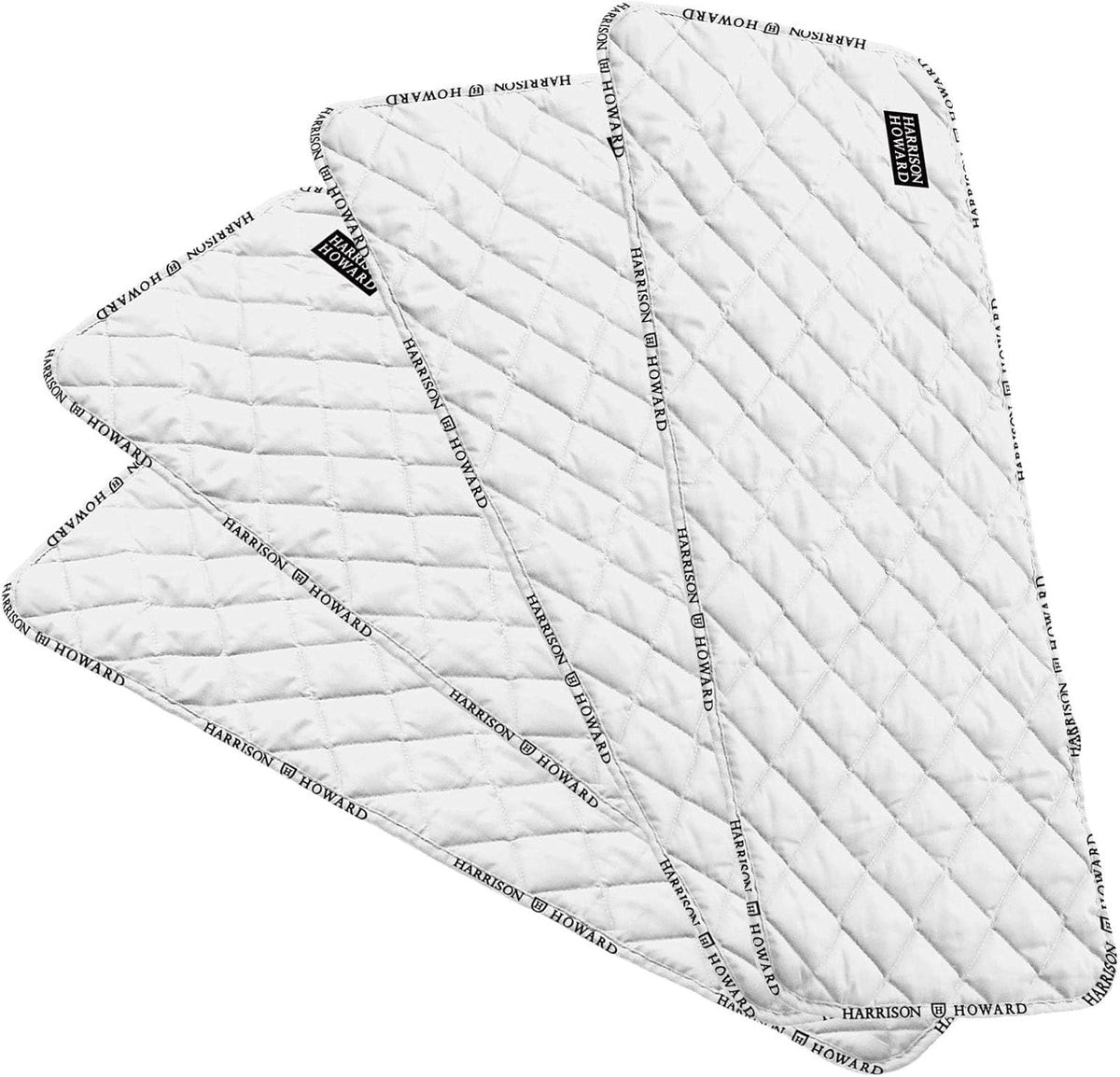 Harrison Howard Medicine-Retaining Shock-Absorbing Pressure Sores Prevention Quilted Leg Wraps for Horse Set of 4-White L