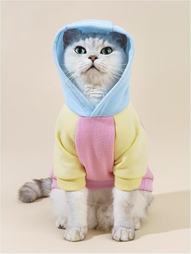 QWINEE Basic Dog Hoodie Sweatshirt Puppy Sweater Warm Cat Costumes Pet Clothes for Chihuahua Puppy Kitten Small Medium Dogs Pink X-Large