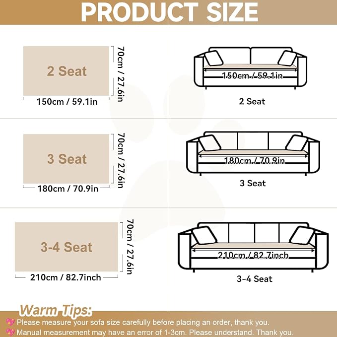 OTOB Couch Cover for Dogs Washable Pet Friendly, Non Slip Plush Fuzzy Love Seat Couch Covers Sofa Slipcovers, Geometric Jacquard Soft Pet Cushion Mat Furniture Protector (Off White, 27.6" x 59.1")