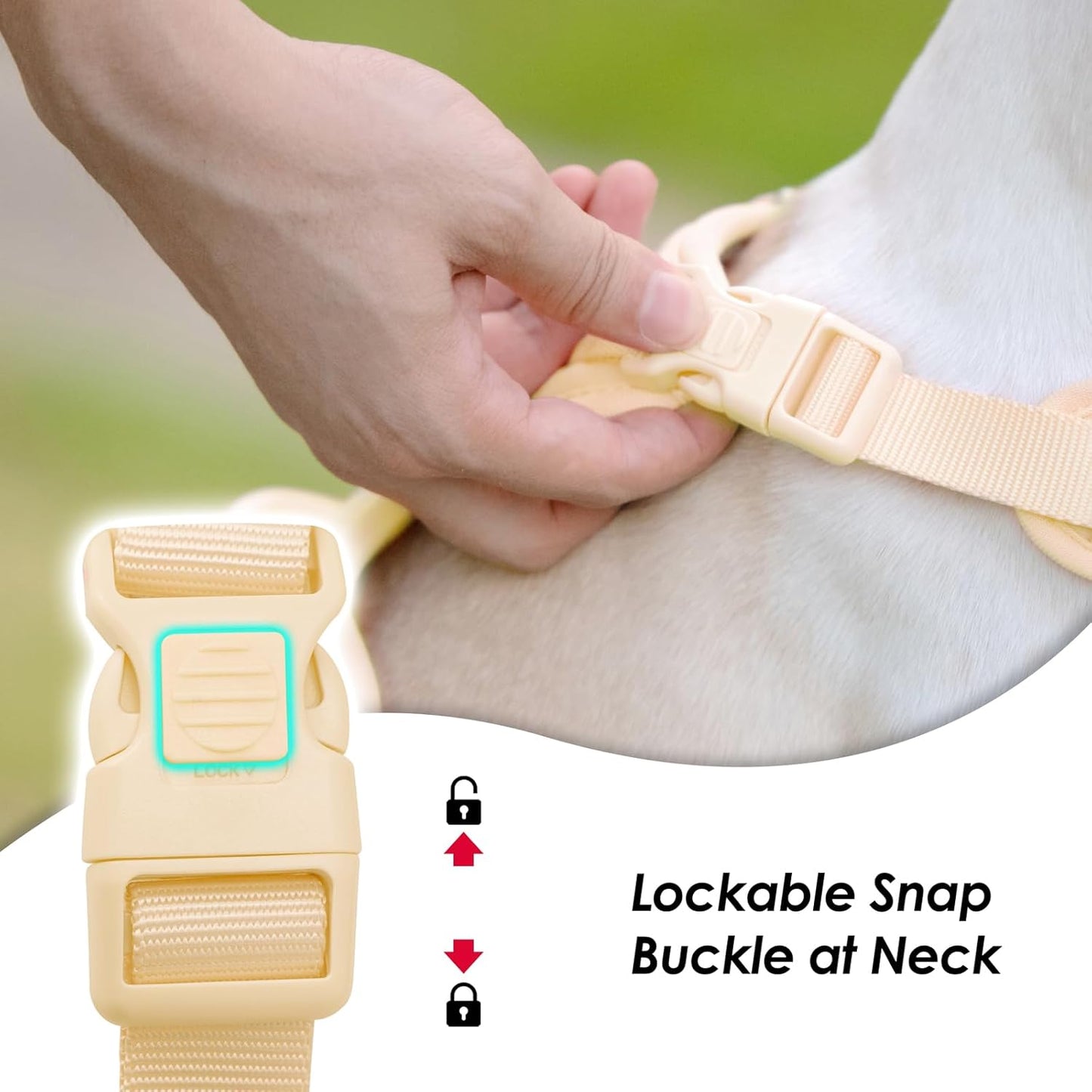No Pull Dog Harness, Puppy Vest with Front Clip for Small Medium Large Sized Dog(Light Yellow,XS)