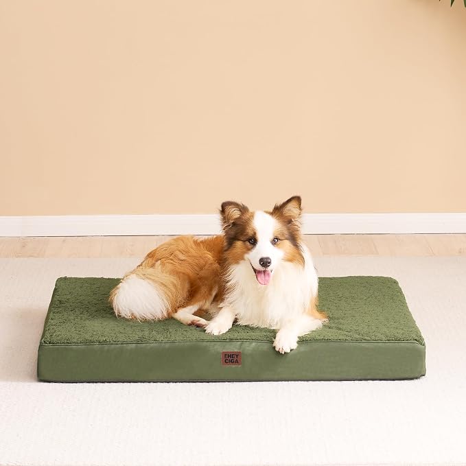 EHEYCIGA Orthopedic Dog Bed Extra Large with Removable Washable Cover, 47IN | Egg Crate Foam Support, Durable Oxford fabric, Non-Slip Bottom, Machine Washable, Soft Waterproof Plush Pet Bed Mat For Crate