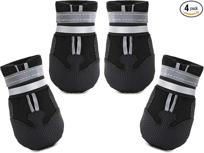 Dimicoo Water-Resistant Dog Boots for Medium Large Dogs,Non-Slip Dog Shoes for Winter Snow,Lightweight Paw Protector for Cold Pavement,Soft Dog Booties for Outdoor Walking Indoor Hardfloors