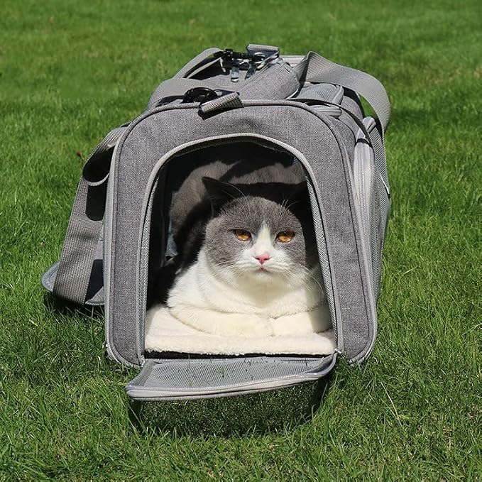 Airline Approved Cat Carriers Dog Carriers Soft-Sided Pet Travel Breathable | Large Size,Airline Approved,For Puppies/Kittens/Rabbits, 5-Sided Breathable Mesh, Self-Locking Zippers, For Cats and Dogs