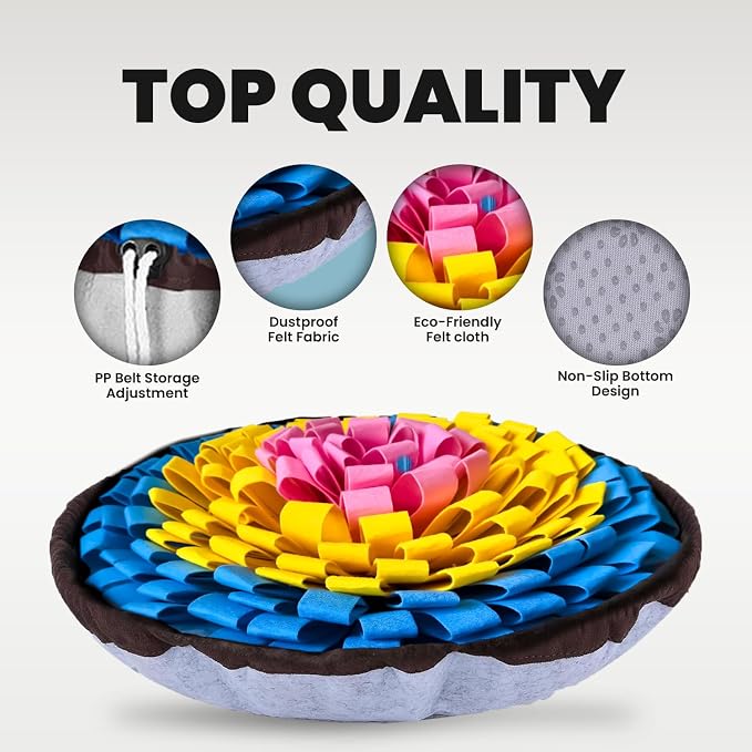 PET ARENA Adjustable Snuffle Mat Dog Puzzle Toy for Slow Feeding | Promotes mental stimulation and reduces boredom with interactive feeding fun for small and large breeds, indoors or outdoors.