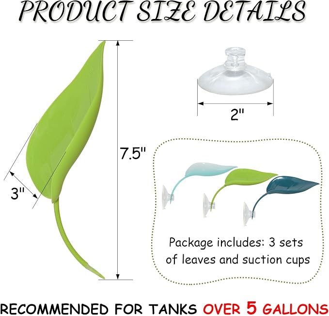 Tree Frog Terrarium Accessories, 3PCS Turtle Basking Platform | Aquarium decor with 3 suction cups, multifunctional reptile tank accessories for leopard gecko, snake, gecko, bearded dragon