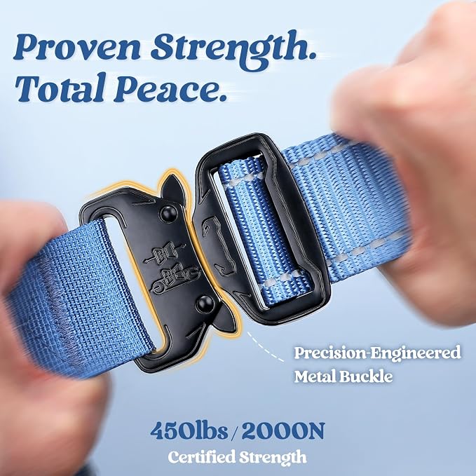 rabbitgoo Tactical Dog Harness for Large, Heavy Duty Military No Pull Vest | Sturdy Metal Buckles, 5 Adjustments, Molle System, Powerful Pullers for Training, Hunting, Outdoor, Blue Reflex, Large