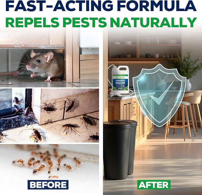 All Natural Peppermint Oil Insect & Pest Control Spray 128oz with Trigger Sprayer, Repels Mice, Spiders, Ants, for Home, Indoor, Outdoor, Garden Maximum Strength– 128 oz Smart Grower