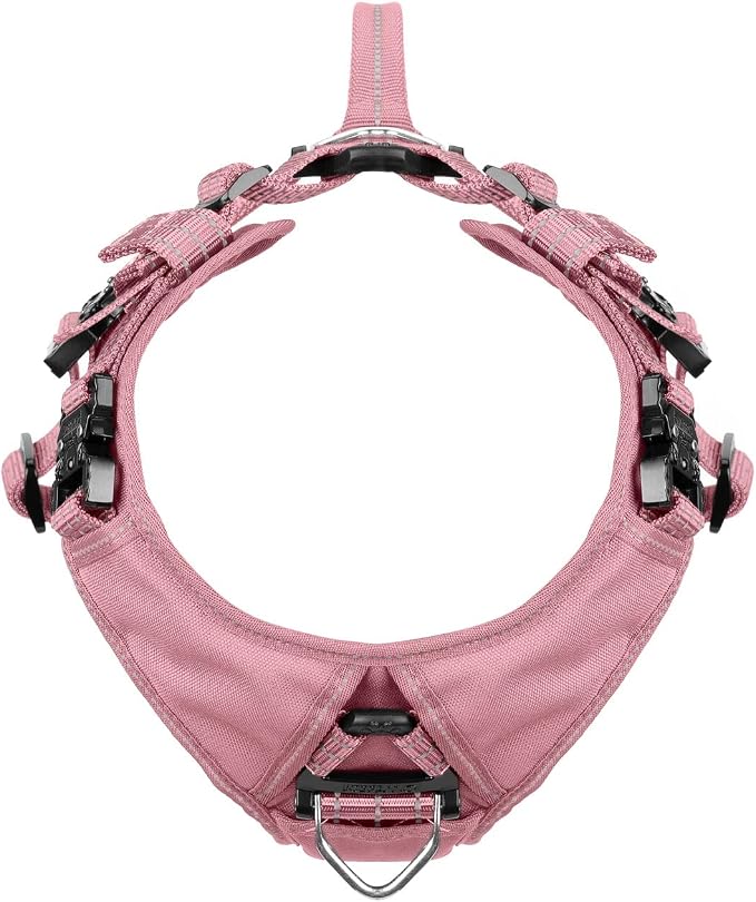ICEFANG Dog Halter Harness with Metal Buckles,Dog Strap Vest for Medium Dogs